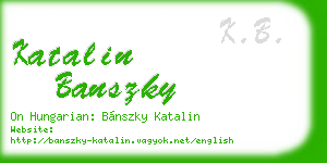 katalin banszky business card
