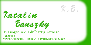 katalin banszky business card